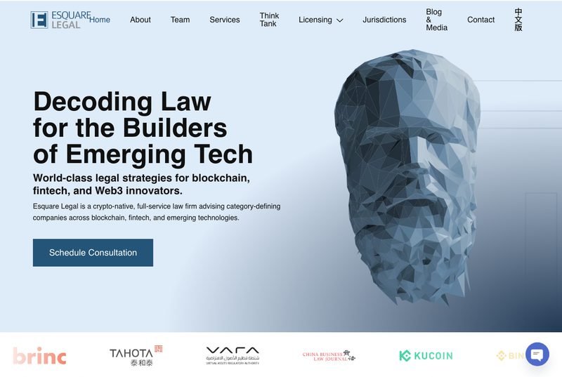 Screenshot of the esquarelegal.com homepage